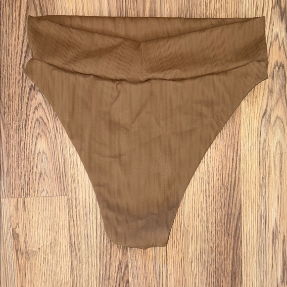 High-Waisted Brown Aerie Swim bottoms - Picture 2 of 3